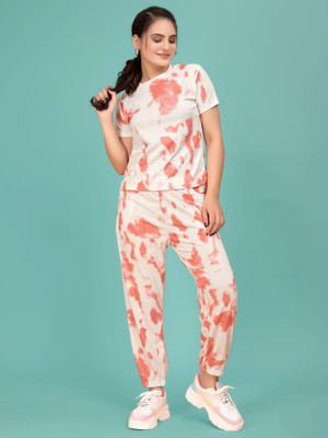 DreamBe Women Printed Pink Top & Pyjama Set