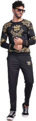 Yellow Tree Printed Men Track Suit