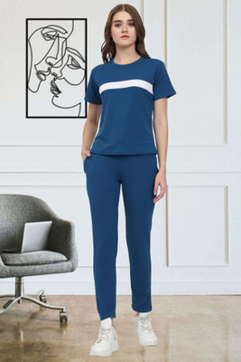 DE TRENDZ Solid Women Track Suit