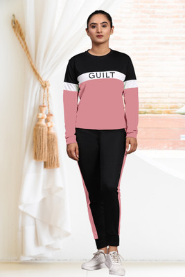 DE TRENDZ Colorblock Women Track Suit