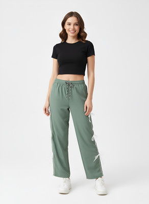 Shonisha Solid Women Light Green Track Pants