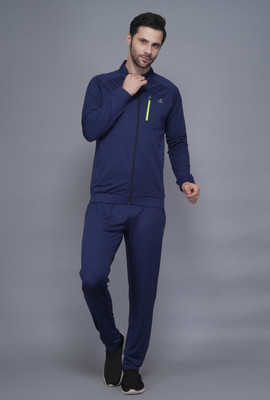 Exalon Solid, Striped, Embroidered, Woven Men Track Suit