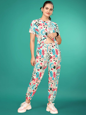 DADX Women Self Design Multicolor Top & Pyjama Set