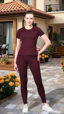 HouseOfCommon Solid Women Track Suit