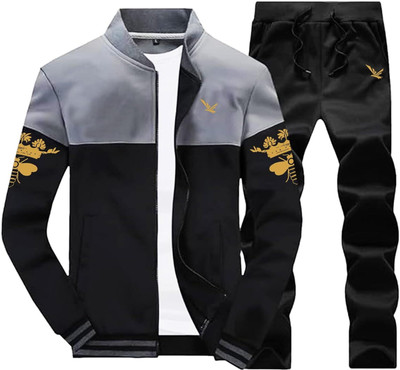 Yellow Tree Printed Men Track Suit