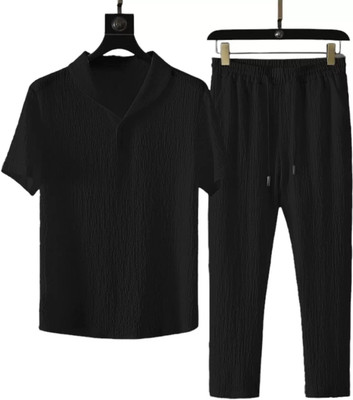 DEEMOON Solid Men Track Suit