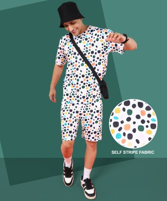 INDICLUB Men Printed Multicolor Top & Shorts Set