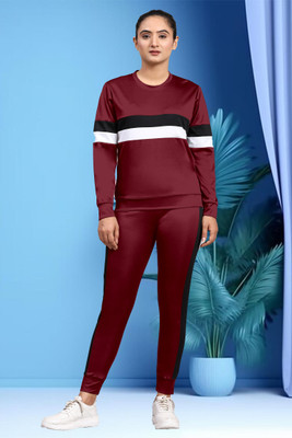 DE TRENDZ Colorblock Women Track Suit