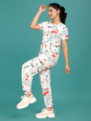 DreamBe Women Ombre/Dyed Multicolor Top & Pyjama Set