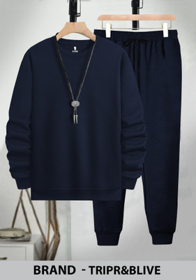 BLIVE Solid Men Track Suit