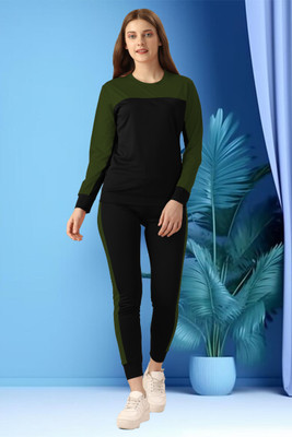DE TRENDZ Colorblock Women Track Suit