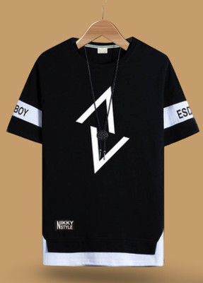 NB NICKY BOY Men Printed Black Night Suit Set