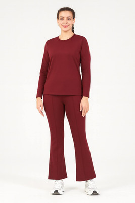 Chrome & Coral Solid Women Track Suit