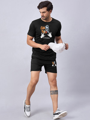 Chrome & Coral Graphic Print Men Track Suit