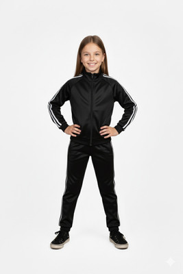 BLACK COOL Solid Girls Track Suit