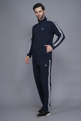 Exalon Solid, Embroidered, Striped Men Track Suit