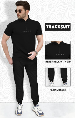 TRIPR Solid Men Track Suit