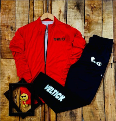 Veltick Solid Men Track Suit