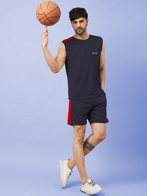 Chrome & Coral Colorblock Men Track Suit