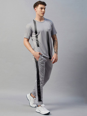 Chrome & Coral Colorblock Men Track Suit