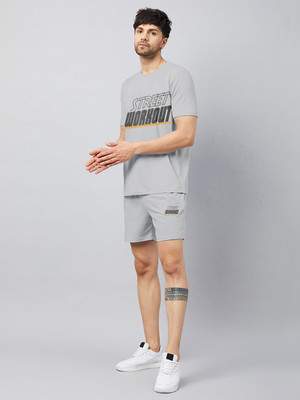 Chrome & Coral Graphic Print Men Track Suit