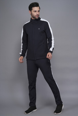 Exalon Solid, Striped, Embroidered, Woven Men Track Suit