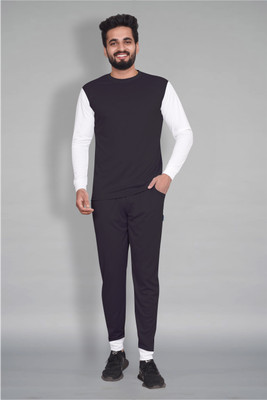 RABBY Colorblock, Solid Men Track Suit