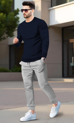 BLIVE Solid Men Track Suit