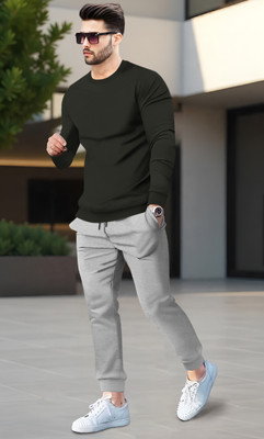 BLIVE Solid Men Track Suit