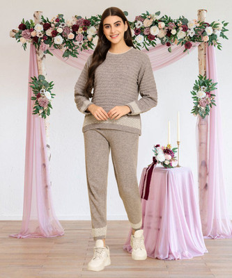 ZEPPI Solid Women Track Suit