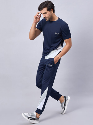 Chrome & Coral Colorblock Men Track Suit