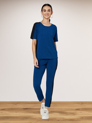 DE TRENDZ Solid Women Track Suit