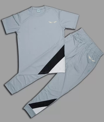 Chrome & Coral Colorblock Men Track Suit
