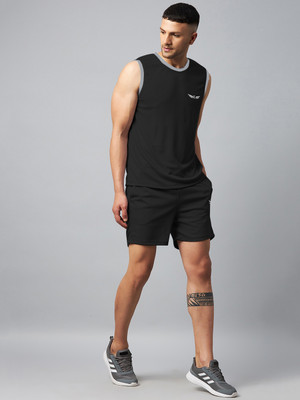 Chrome & Coral Solid Men Track Suit