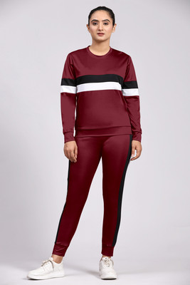 DE TRENDZ Striped Women Track Suit