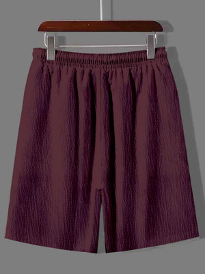 COMBRAIDED Solid Men Maroon Regular Shorts