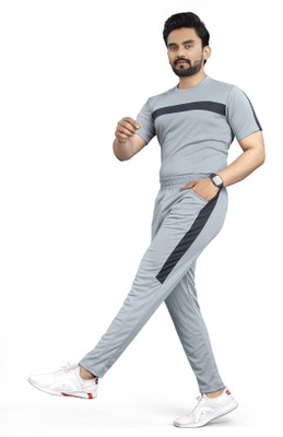 SELRINA Solid Men Track Suit