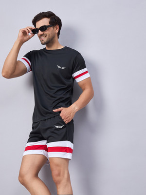 Chrome & Coral Colorblock Men Track Suit