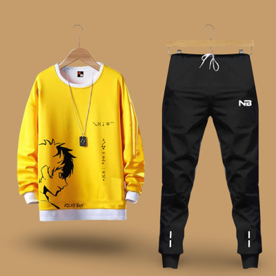 NB NICKY BOY Men Printed Yellow Top & Pyjama Set