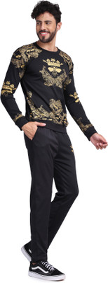Yellow Tree Printed Men Track Suit