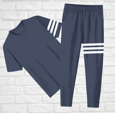 FUBACK Striped, Solid Men Track Suit