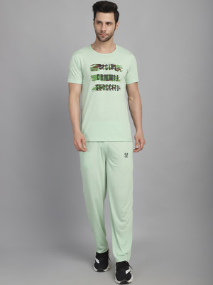 MACK JONNEY Men Printed Green Top & Pyjama Set