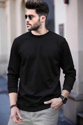 Solid Men Black T-Shirt