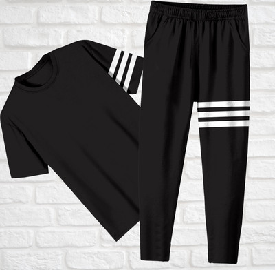 FUBACK Striped, Solid Men Track Suit
