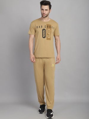 VIMAL JONNEY Men Printed Beige Top & Pyjama Set