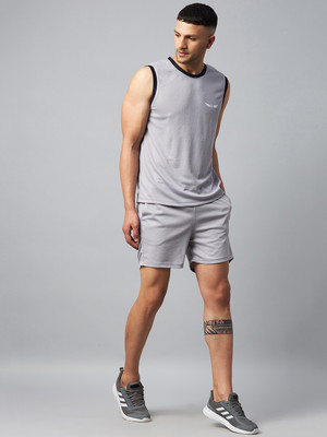 Chrome & Coral Solid Men Track Suit