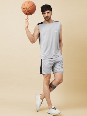 Chrome & Coral Colorblock Men Track Suit