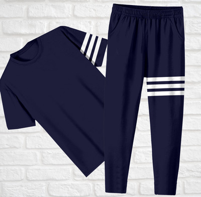 FUBACK Striped, Solid Men Track Suit