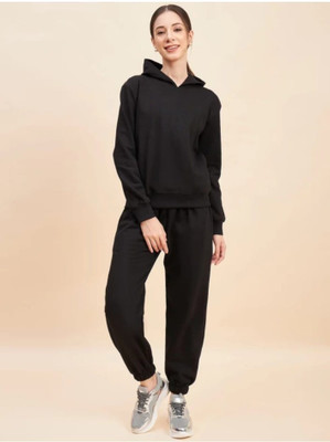 Sahuone Solid Women Track Suit