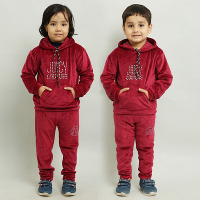 HRIKSHIKA FASHION Solid Boys & Girls Track Suit